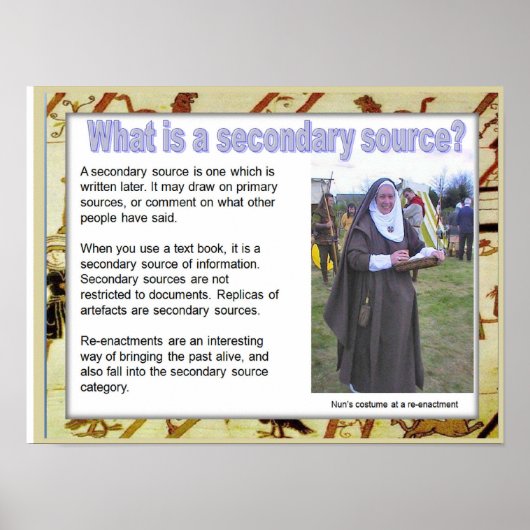 Poster Histoire, médiévale, Qu'est-ce qu'une source secon (Devant)