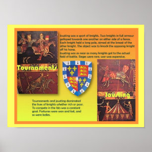 Poster Histoire, Moyen Âge, Tournois médiévaux