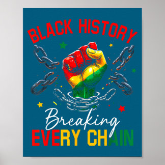Poster Histoire noire brisant chaque chaîne africain
