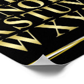 Poster Histoire noire et or avec alphabet (Coin)