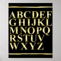 Histoire noire et or avec alphabet