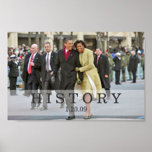 Poster HISTOIRE : Président et Mme Obama à l'investiture