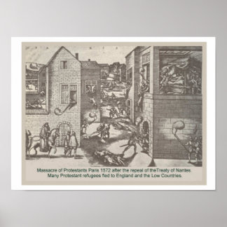 Poster Histoire, Réforme, Massacre des protestants