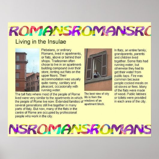 Poster Histoire Romains, Vivre dans les Insulés (Devant)