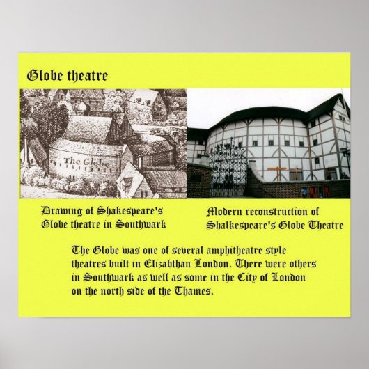 Poster Histoire, Théâtre mondial Shakespeare (Devant)