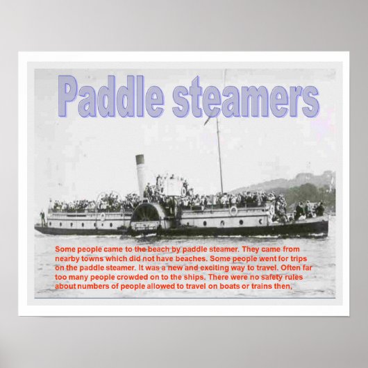 Poster Histoire, Victoriens, Seaside Paddle vapeur (Devant)