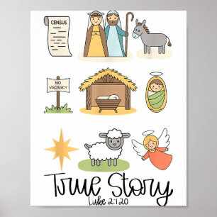 Poster Histoire vraie Jésus Nativité Noël chrétien