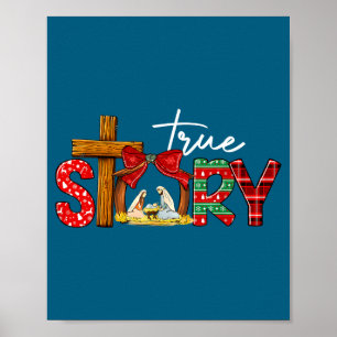 Poster Histoire vraie Nativité Noël Jésus Xmas Catholique