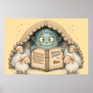 Poster Histoires du coucher de maman Douce couverture béb