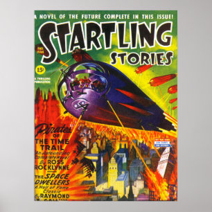 Poster HISTOIRES STARTLING Vintage Pulp Magazine Couvertu