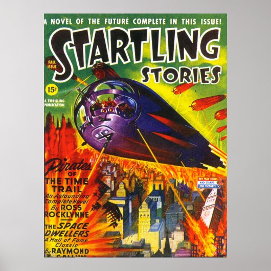 Poster HISTOIRES STARTLING Vintage Pulp Magazine Couvertu (Devant)