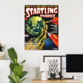 Poster HISTOIRES STARTLING Vintage Pulp Magazine Couvertu (Bureau à domicile)