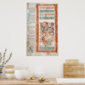 Poster Historiated initial 'B' depicting King David (Cuisine)