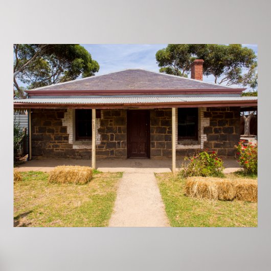 Poster Historic Stone Cottage Rustic Farmhouse Charme (Devant)