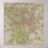 Poster Historical Map of Leipzig by Gaebler 1940 Edition (Devant)