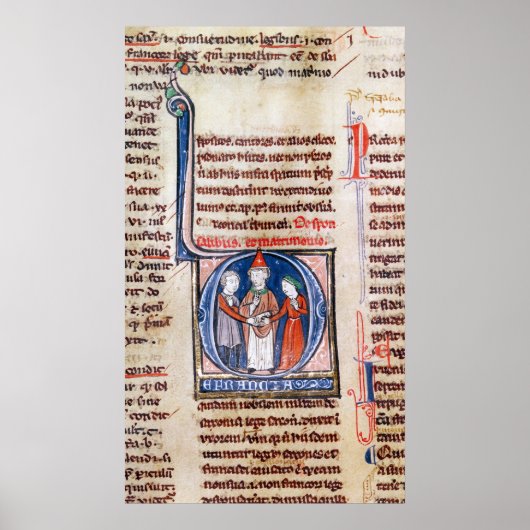 Poster Historié initial 'D' représentant un mariage (Devant)