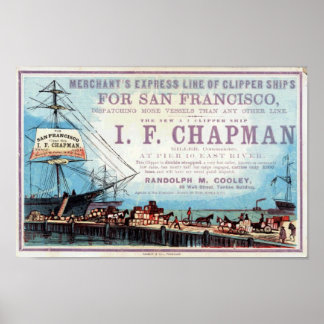 Poster historique du Repro de Chapman Clipper Ship