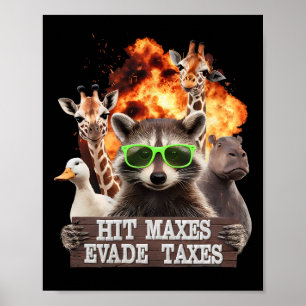 Poster Hit Maxes Evasion Taxes Drôle Gymnase Bodybuilding