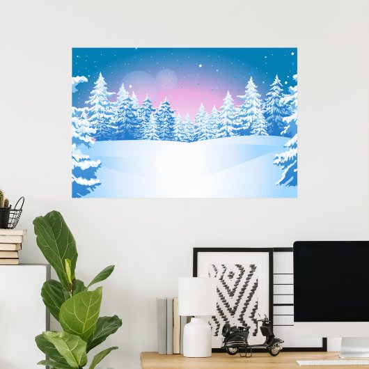 Poster Hiver (Bureau à domicile)