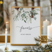 Poster Hiver à feuillage persistant élégance faveurs pren