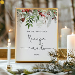 Poster Hiver à feuillage persistant laissez votre carte d