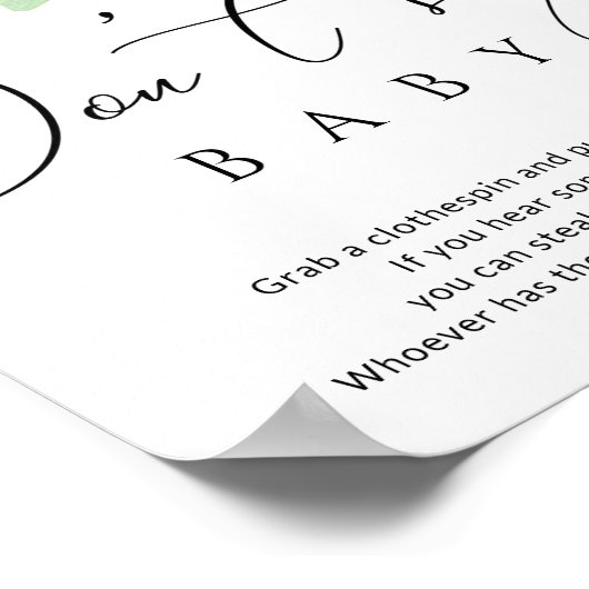 Poster Hiver à feuillage persistant Ne pas dire baby show (Coin)