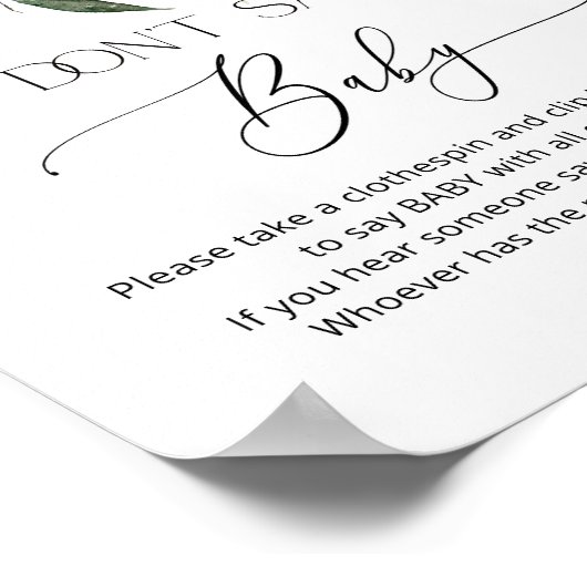 Poster Hiver à feuillage persistant Ne pas dire jeu de bé (Coin)