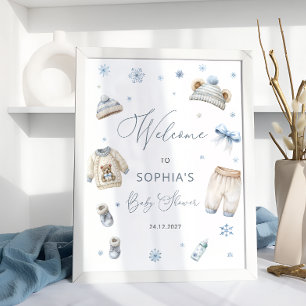 Poster Hiver à froid Hiver Baby shower Bienvenue