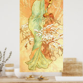 Poster Hiver Alfons Mucha Art Nouveau (Cuisine)