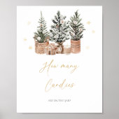 Poster Hiver Arbres de Noël rustiques Combien de bonbons (Devant)