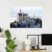 Poster Hiver au Château de Neuschwanstein, Allemagne Bavi (Bureau à domicile)
