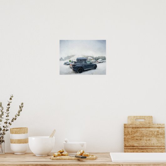 Poster Hiver Aventure Parking (Cuisine)