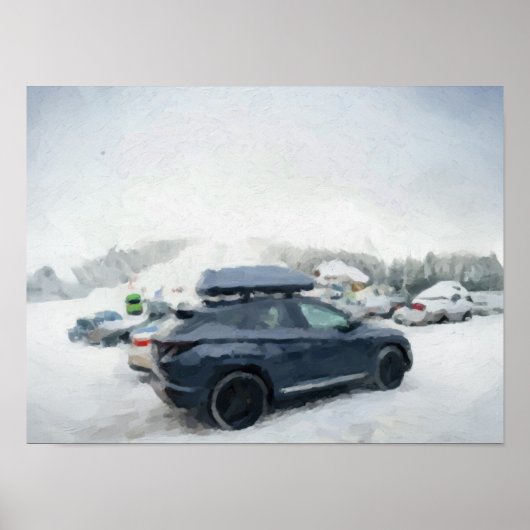 Poster Hiver Aventure Parking (Devant)