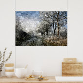 Poster Hiver Bayou Trees Paysage Aquarelle Peinture (Cuisine)
