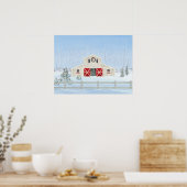 Poster Hiver blanc neige Noël Grange (Cuisine)