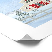 Poster Hiver Blanc Neige Noël Grange Art Imprimer (Coin)