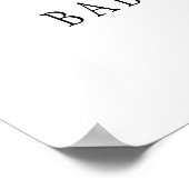 Poster Hiver blanc peonys chic baby shower signe de bienv (Coin)