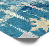 Poster Hiver Bleu Aquarelle Pingouins Écarts Casquette (Coin)