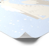 Poster Hiver bleu | Fox Arctic Animal Nursering Décor (Coin)