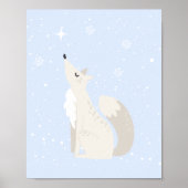 Poster Hiver bleu | Fox Arctic Animal Nursering Décor (Devant)