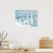 Poster Hiver bleu glace à Paris Quinceañera (Cuisine)