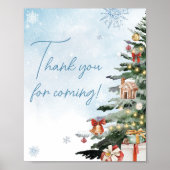 Poster Hiver bleu Il fait froid dehors Merci pour venir (Devant)