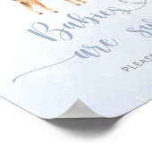 Poster Hiver bleu oh cerf Les bébés sont doux (Coin)