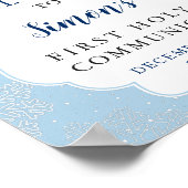 Poster Hiver Blue Snowflakes Garçon première sainte commu (Coin)