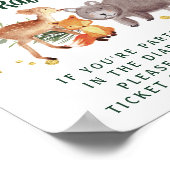 Poster Hiver Bois Animaux Baby shower Déchets Raffle (Coin)