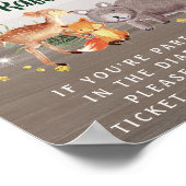 Poster Hiver Bois Animaux Baby shower Déchets Raffle (Coin)