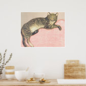Poster Hiver : Chat sur un coussin par le théophile Stein (Cuisine)