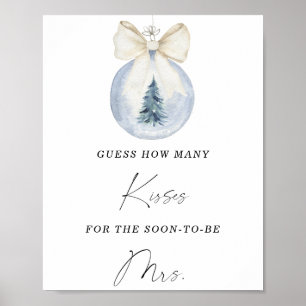 Poster Hiver combien de baisers nuptiale douche jeu