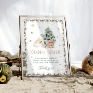 Poster Hiver Cute Polar Ours Raffin