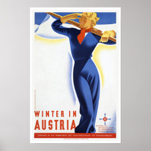 Poster Hiver de voyage dans des sports de ski de